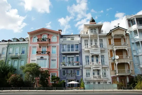 Historic Ottoman-style houses in Arnavutköy, Istanbul.