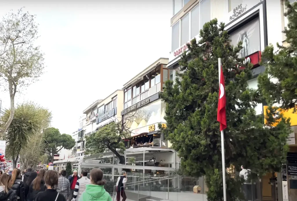 Busy shopping street of Bağdat Caddesi in Istanbul.