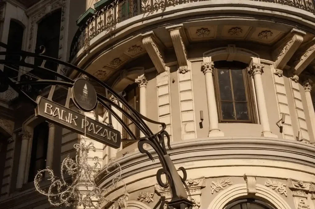 Entrance of the Beyoğlu Fish Market on Istiklal Street