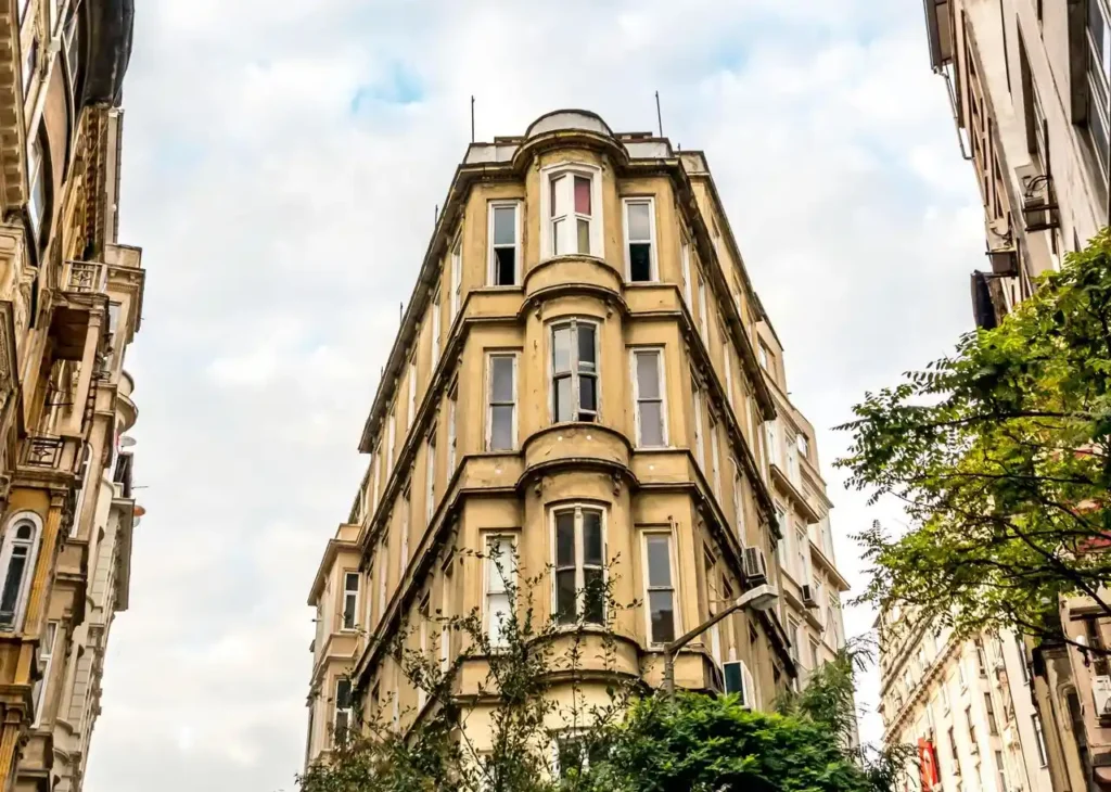 Cihangir historical house in Istanbul with traditional architectural features.