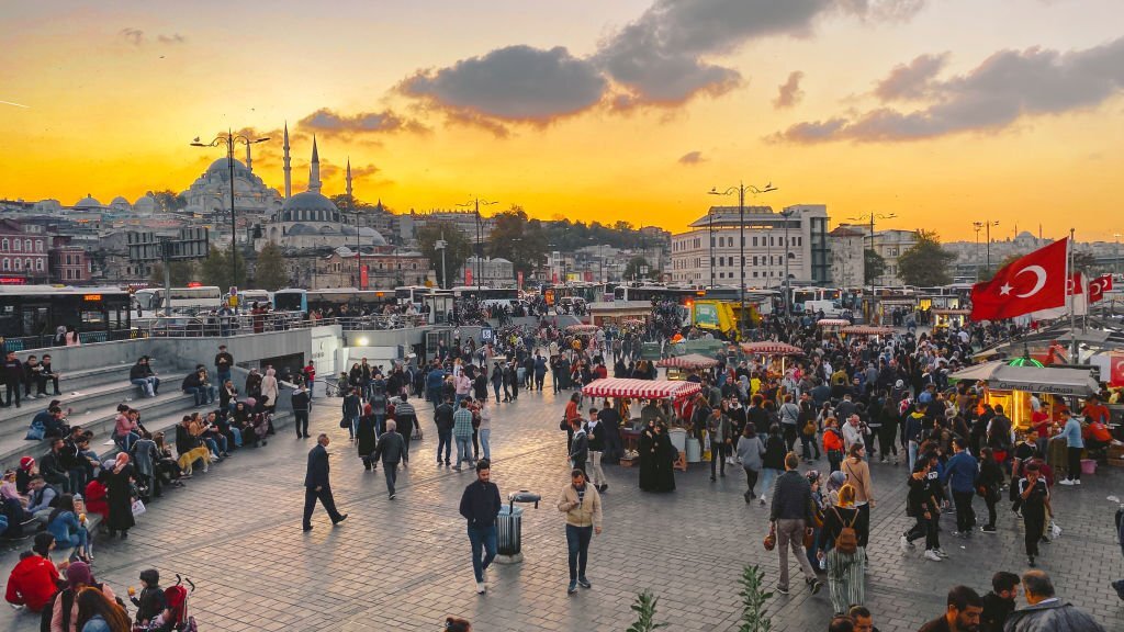 Eminonu Square by sunset, Istanbul