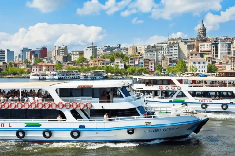 A ferry on a Bosphorus Tour in Istanbul.