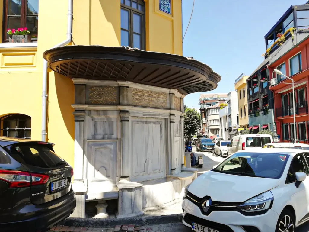 The Nakşidil Valide Sultan Fountain in Istanbul, a beautifully ornate structure built during the Ottoman Empire.
