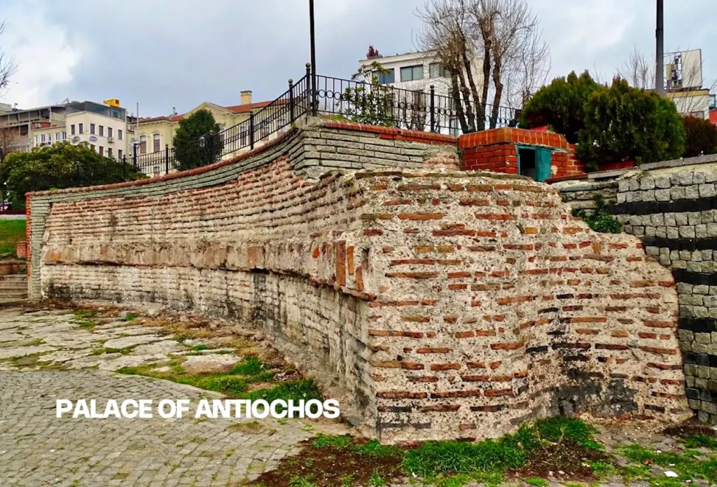 The ruins of the Palace of Antiochos in Istanbul, a significant site from the Byzantine era.