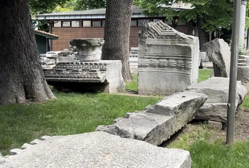 The Stone of Million in Istanbul, a historic monument marking the starting point of roads in the Byzantine Empire.