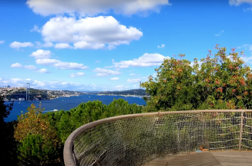View of the Bosphorus from Fethi Paşa Korusu in Istanbul.