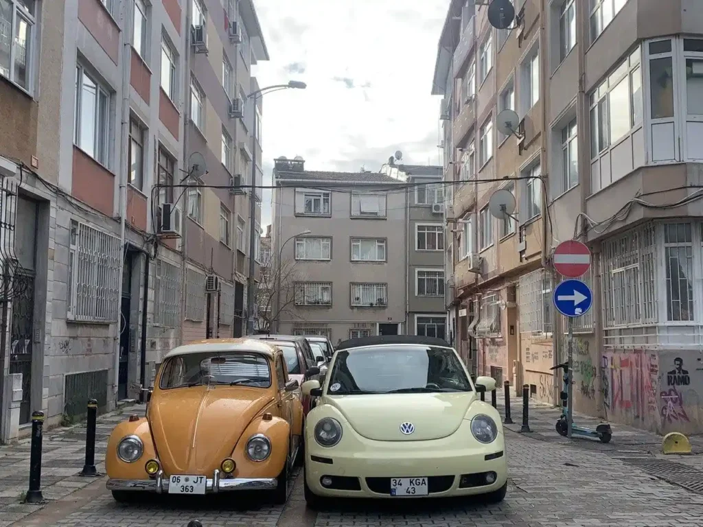 Streets of Yeldeğirmeni in Istanbul, showcasing colorful murals and the neighborhood's vibrant urban scene.