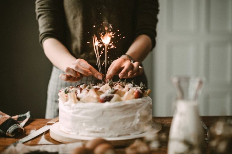 Woman making cake for celebration in Istanbul