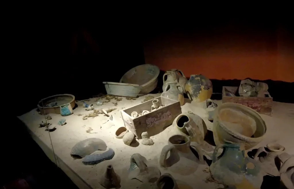 Ancient pottery displayed in the Turkish and Islamic Arts Museum.