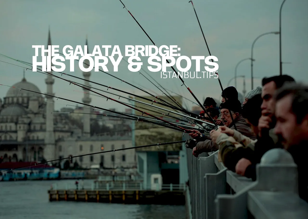 Fishermen casting their lines on Galata Bridge in Istanbul.