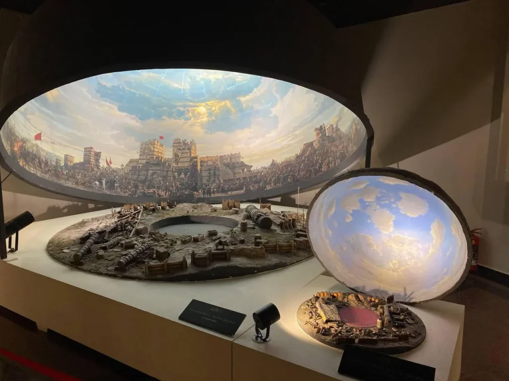Panoramic model depicting the conquest of Constantinople at the Panorama 1453 History Museum in Istanbul, Turkey.