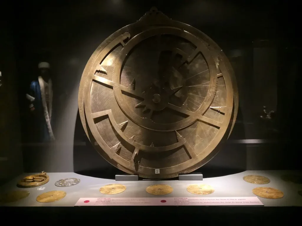 Historic astrolabe displayed in Istanbul Naval Museum.