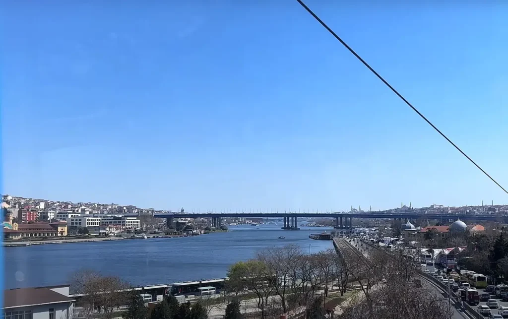 View from the cable car heading to Pierre Loti Hill.