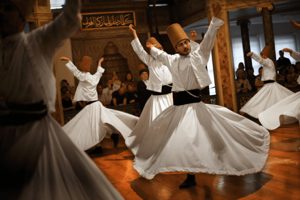 Whirling Dervishes perform at Hodjapasha Culture Centre, Istanbul