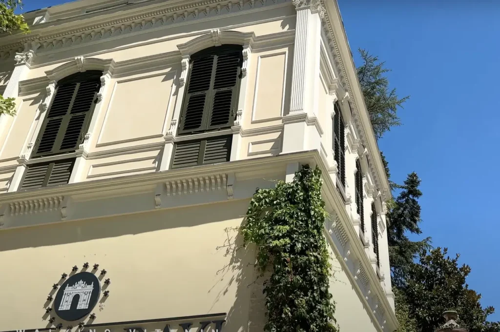 A close-up view of the exterior details of Yıldız Palace, highlighting its architectural features.