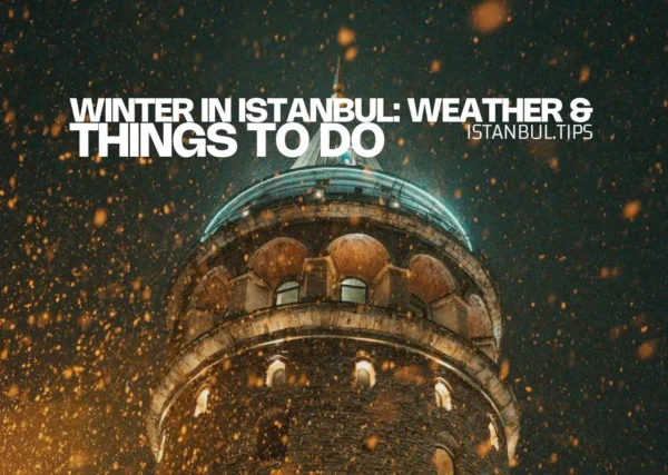 Galata Tower and surrounding streets covered in snow, capturing the winter beauty of Istanbul.
