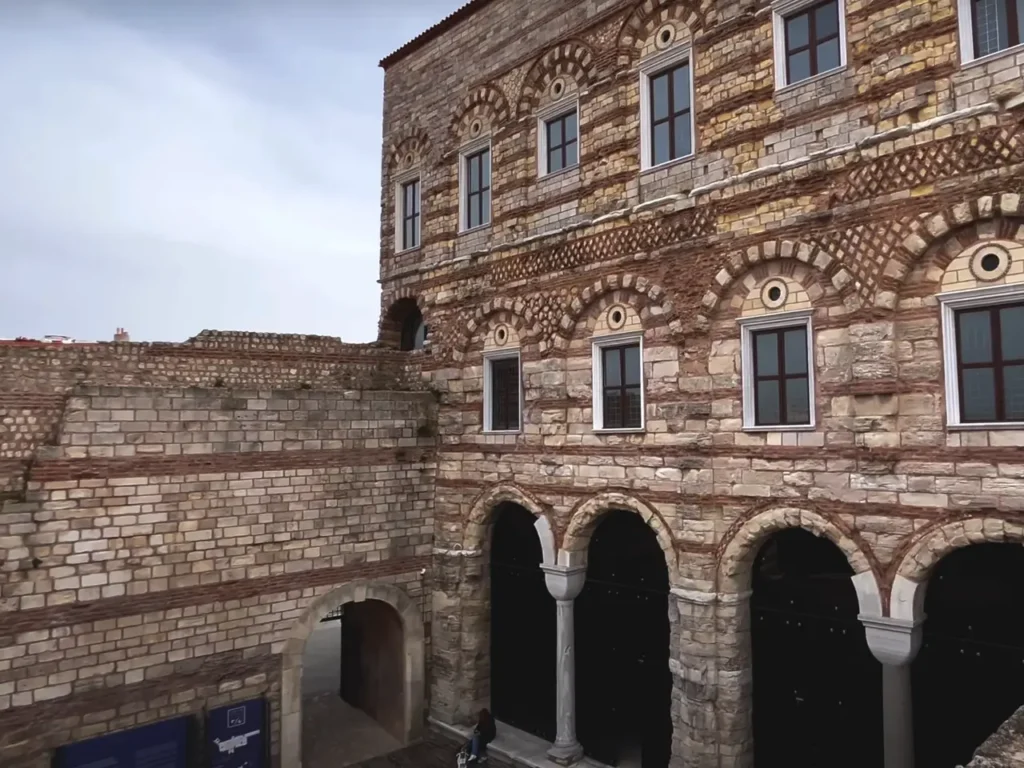 The exterior of Tekfur Palace, showcasing its Byzantine architectural features.