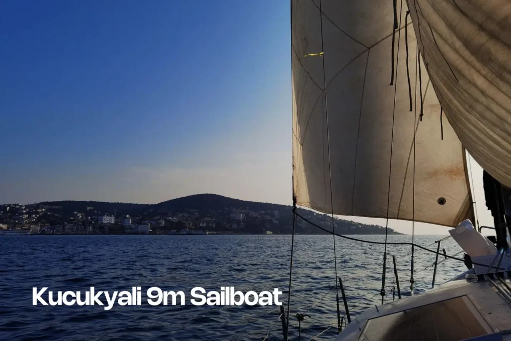 The Kucukyali 9m sailboat, a compact and sleek charter boat available in Istanbul.