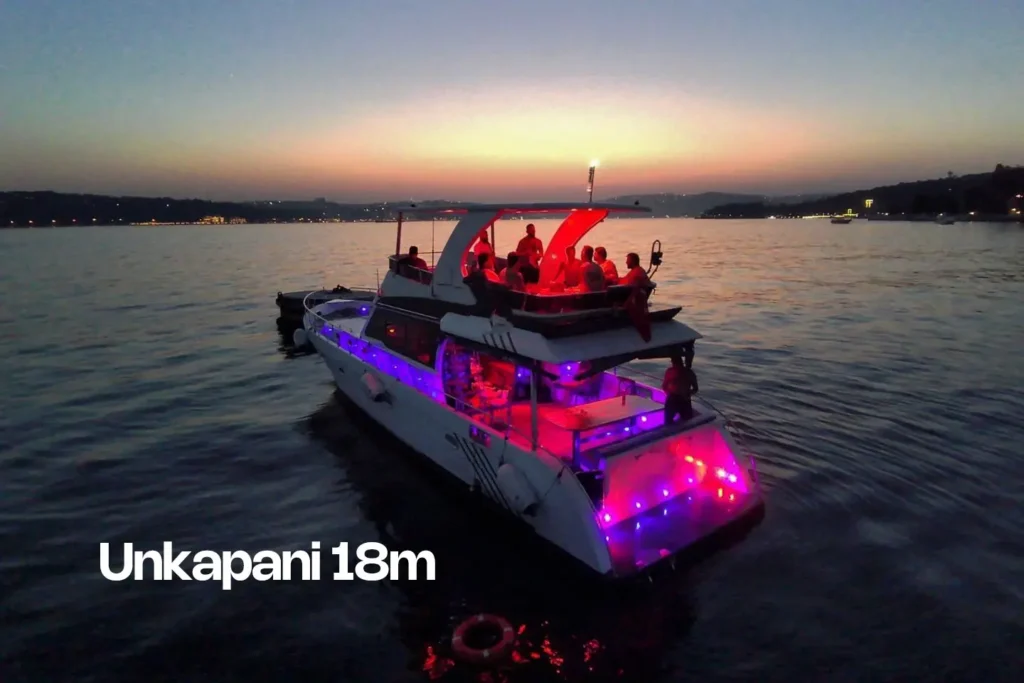 The Unkapani 18m yacht, designed for private charters on the Bosphorus.