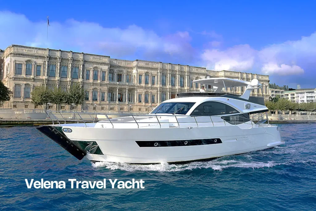 The Velena Travel yacht, a luxurious vessel for private charters on the Bosphorus.