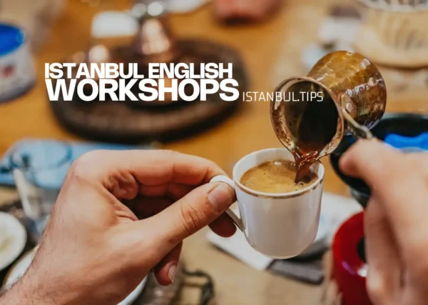 Cover image for a guide to workshops in English in Istanbul.