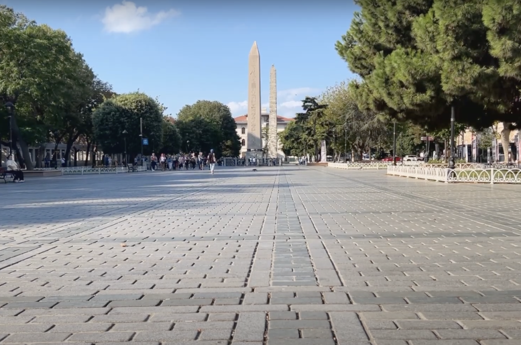 The Obelisk of Theodosius standing tall in Sultanahmet Square, Istanbul.