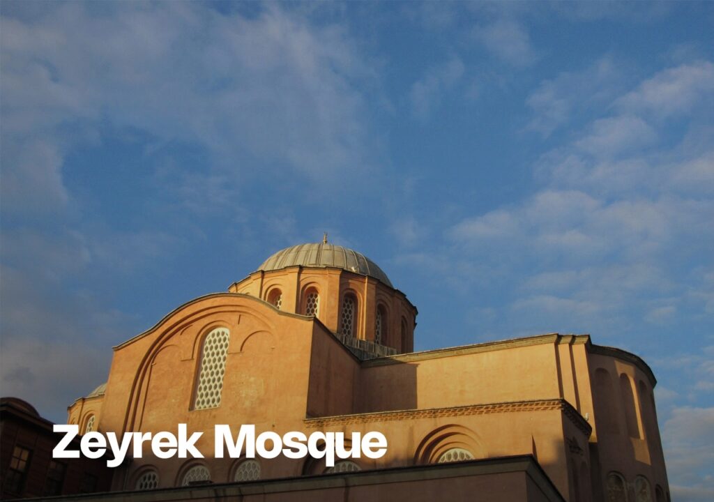 Zeyrek Mosque in the sunlight, highlighting its Byzantine and Ottoman architecture.