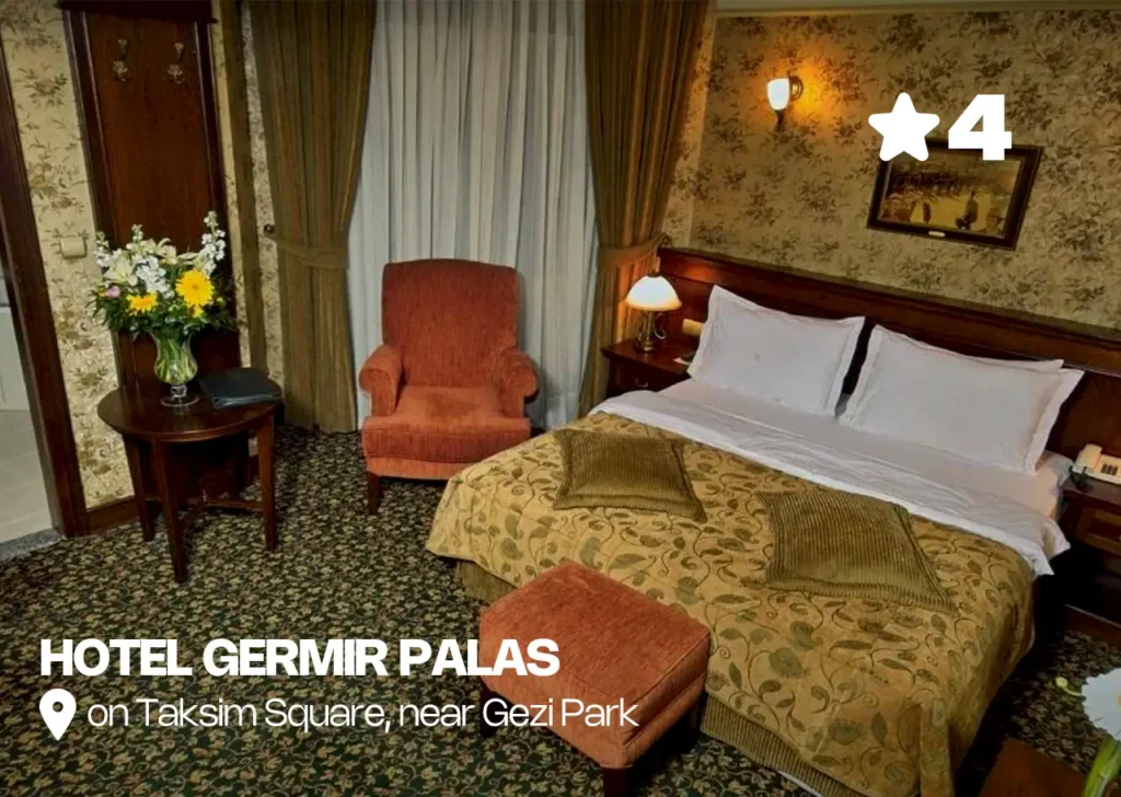 Hotel Germir Palace with classic architecture and elegant interiors in Taksim.
