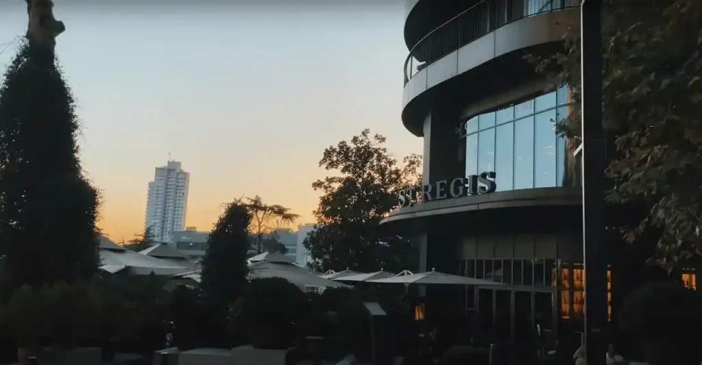 Autumn scene in Nişantaşı, Istanbul, with the St. Regis Hotel in the background