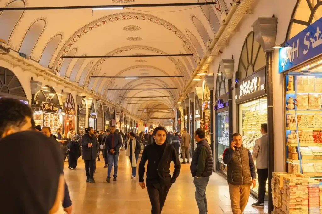 A view of Istanbul's Grand Bazaar (Kapalıçarşı) showcasing its restored architecture after recent renovations.